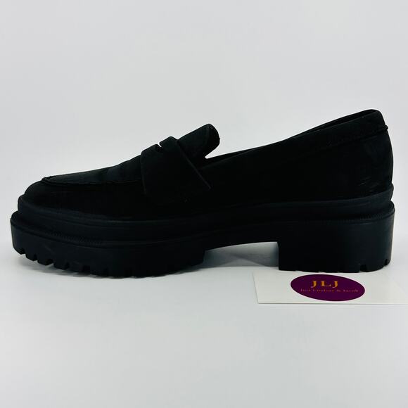 Patina Portland Leather Women's Zoe Black Leather Lug Sole Loafers Size 8.5 - Picture 8 of 11